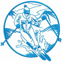 Ski Embroidery Design 11